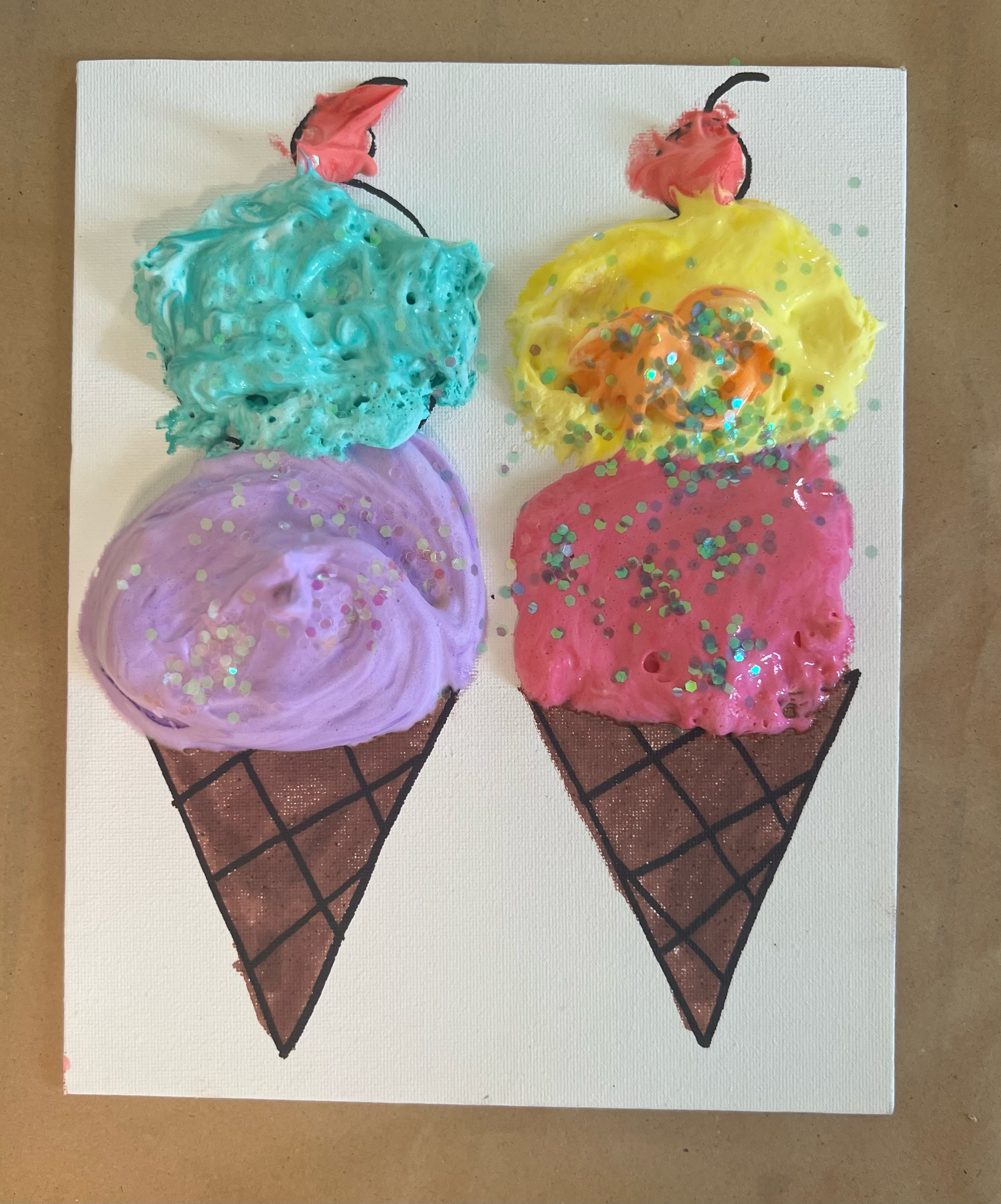 Puffy Paint Ice Cream Cones